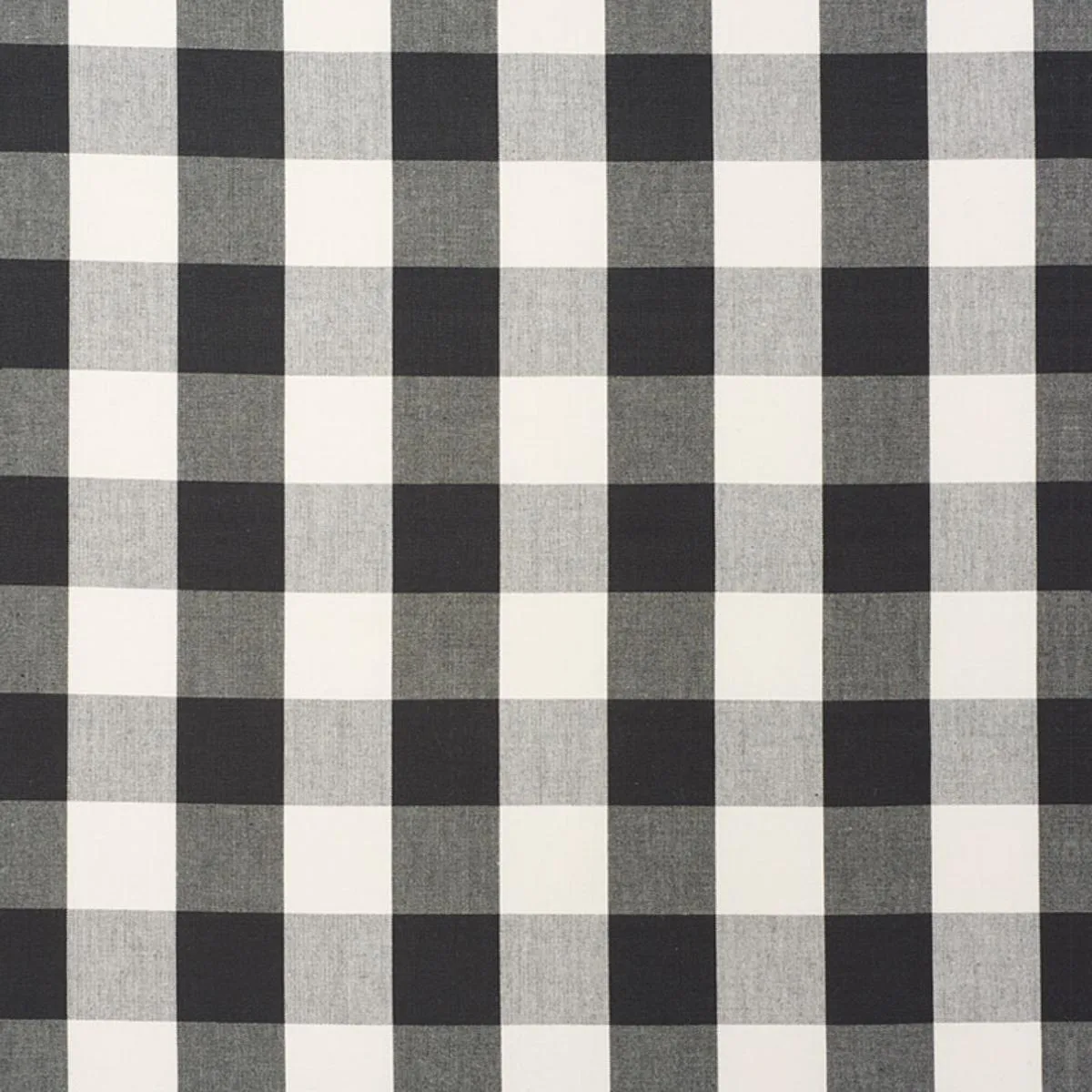 Schumacher 63044 Camden Cotton Check Black fabric swatch