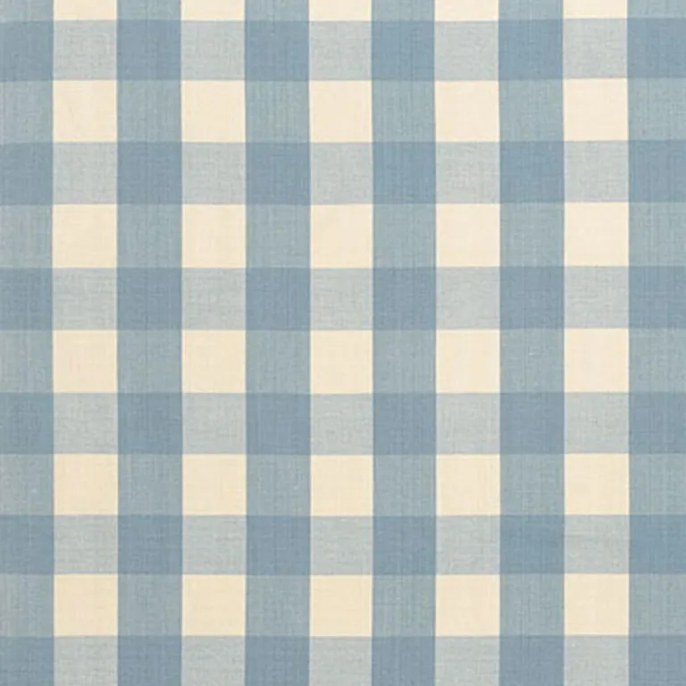 Schumacher 63038 Camden Cotton Check Chambray fabric swatch