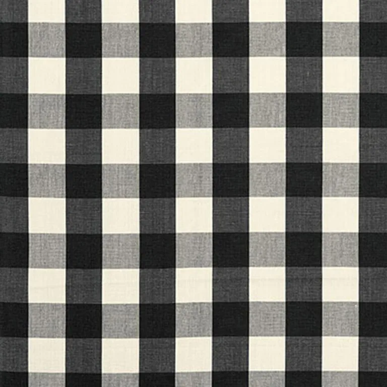 Schumacher 63042 Camden Cotton Check Ebony fabric swatch