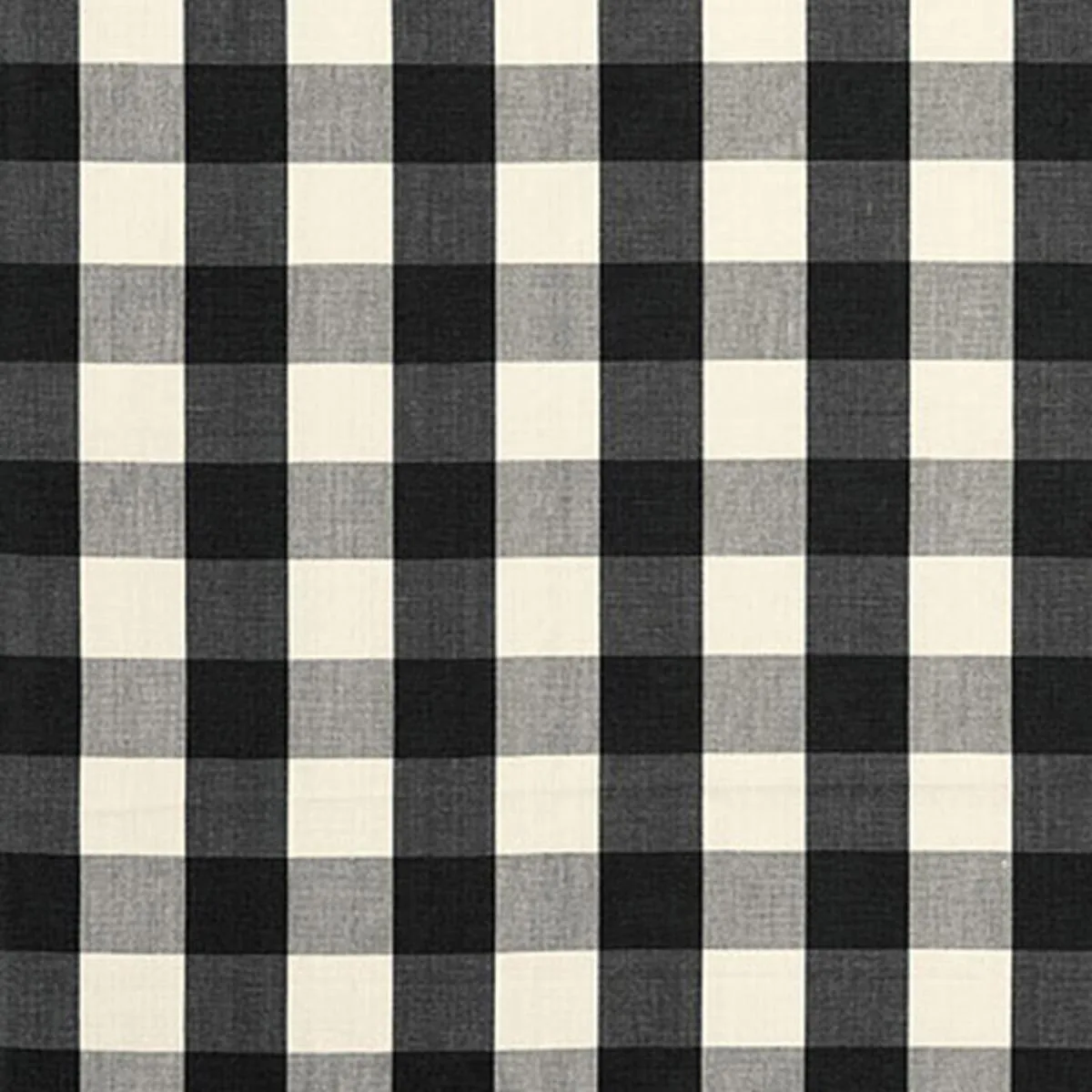 Schumacher 63042 Camden Cotton Check Ebony fabric swatch
