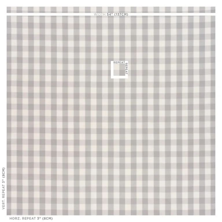 Schumacher 63047 Camden Cotton Check Grey fabric swatch