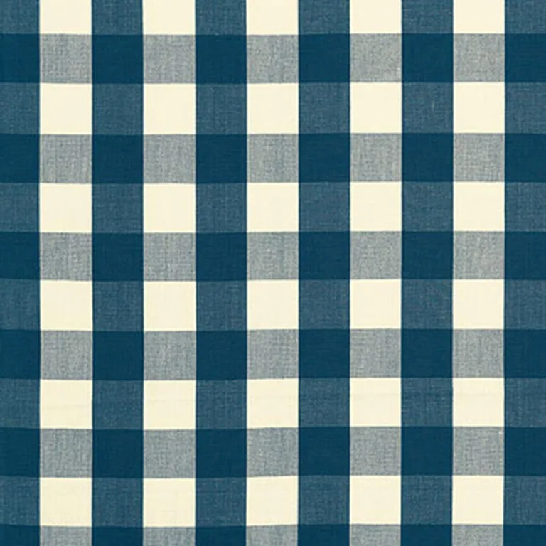Schumacher 63039 Camden Cotton Check Indigo fabric swatch