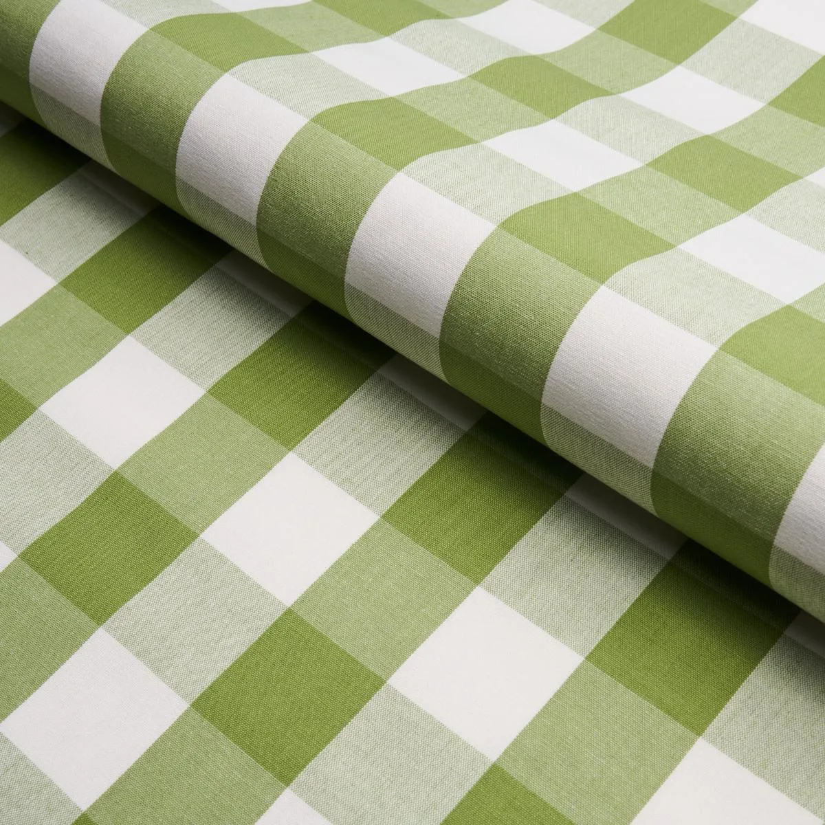 Schumacher 77322 Camden Cotton Check Leaf fabric swatch