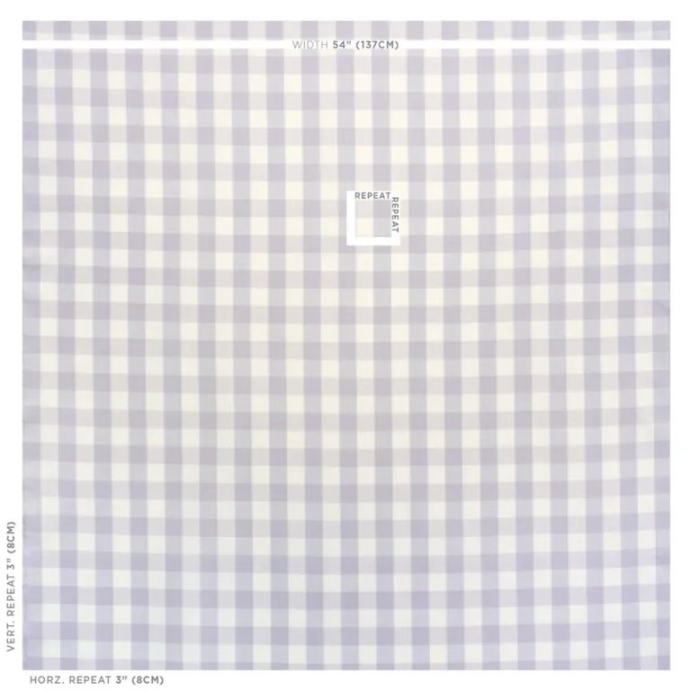 Schumacher 63046 Camden Cotton Check Lilac fabric swatch