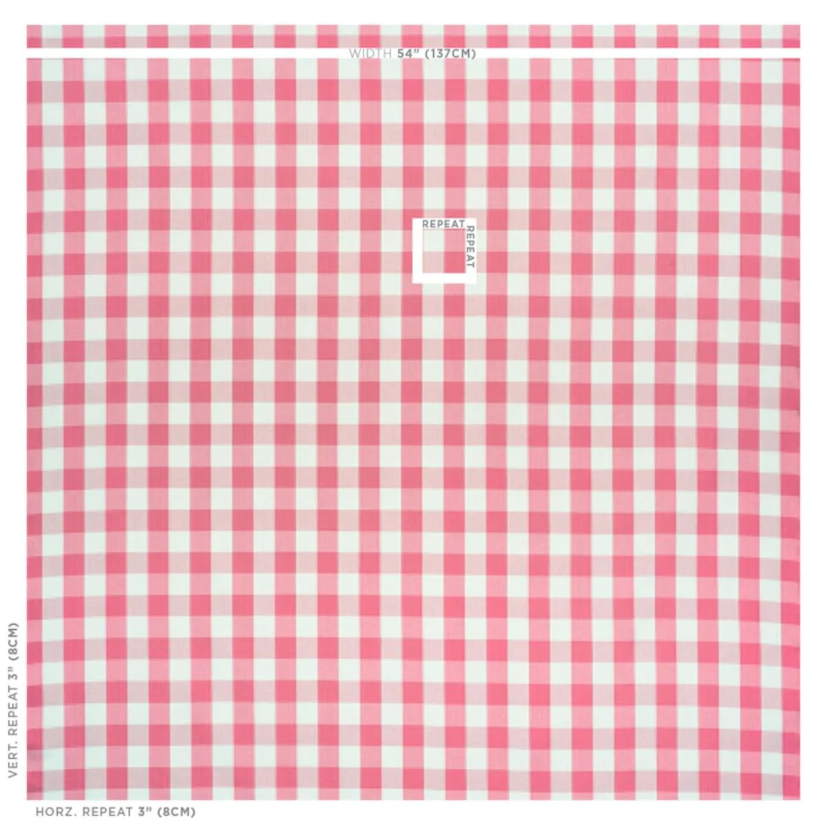 Schumacher 77321 Camden Cotton Check Magenta fabric swatch