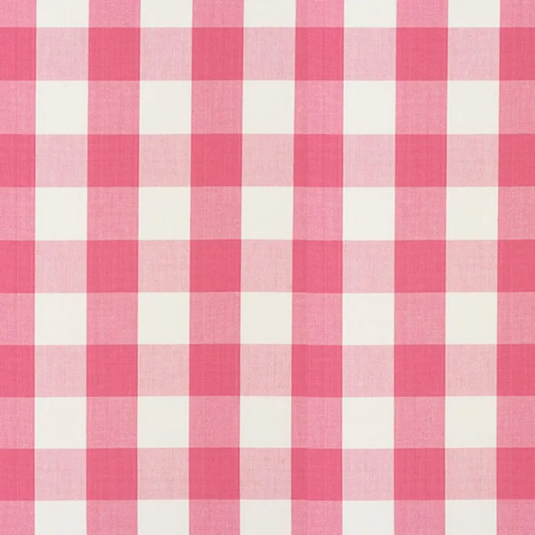 Schumacher 77321 Camden Cotton Check Magenta fabric swatch