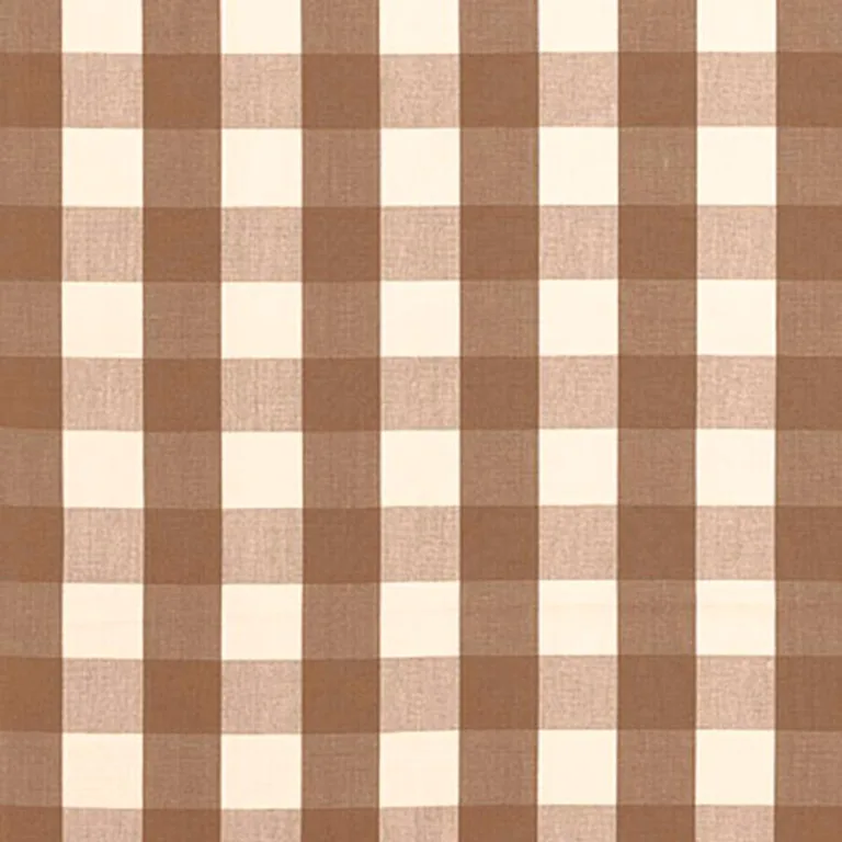 Schumacher 63040 Camden Cotton Check Mocha fabric swatch