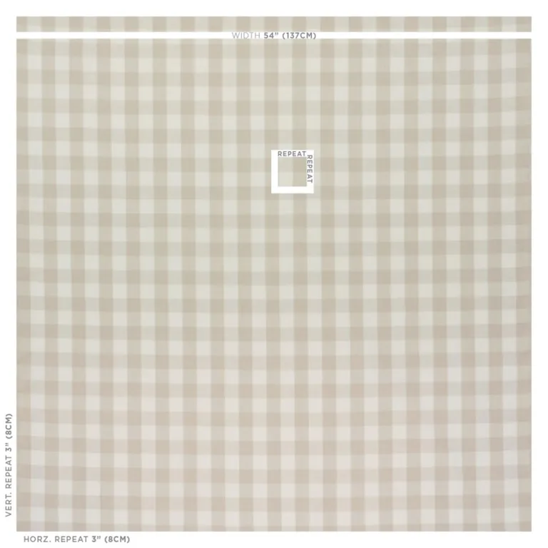 Schumacher 63049 Camden Cotton Check Natural fabric swatch