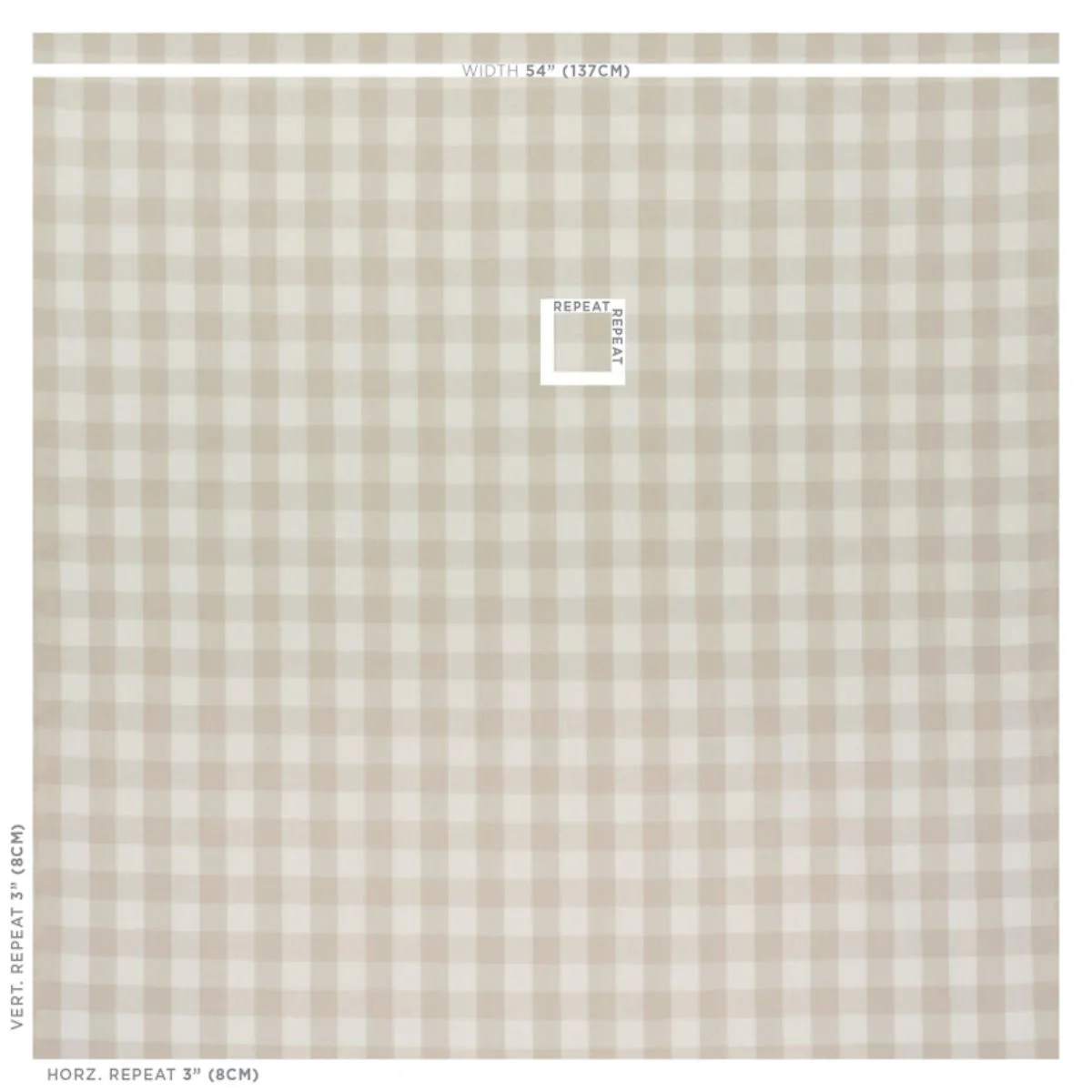 Schumacher 63049 Camden Cotton Check Natural fabric swatch