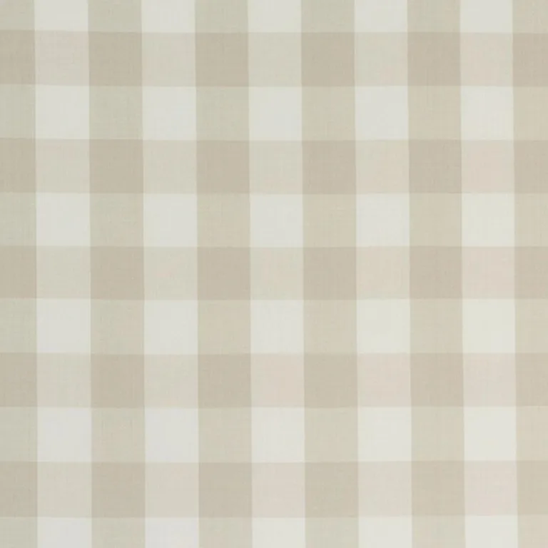 Schumacher 63049 Camden Cotton Check Natural fabric swatch