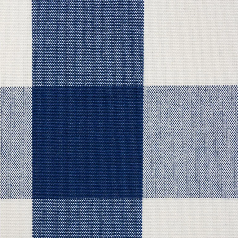 Schumacher 63043 Camden Cotton Check Navy fabric swatch