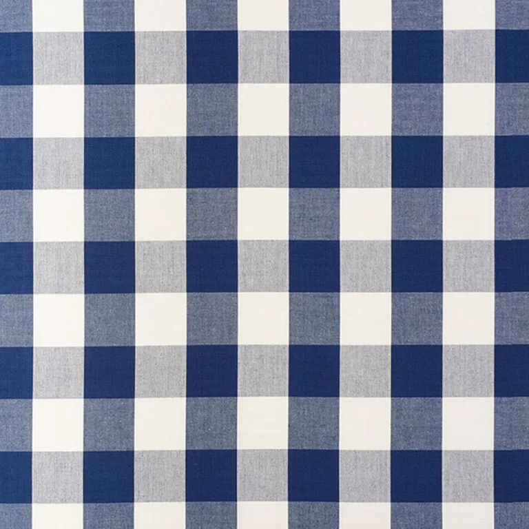 Schumacher 63043 Camden Cotton Check Navy fabric swatch