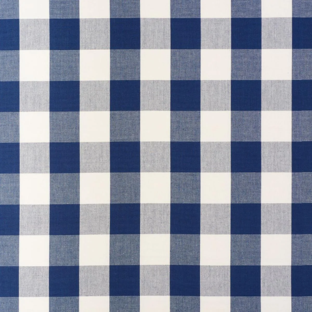 Schumacher 63043 Camden Cotton Check Navy fabric swatch