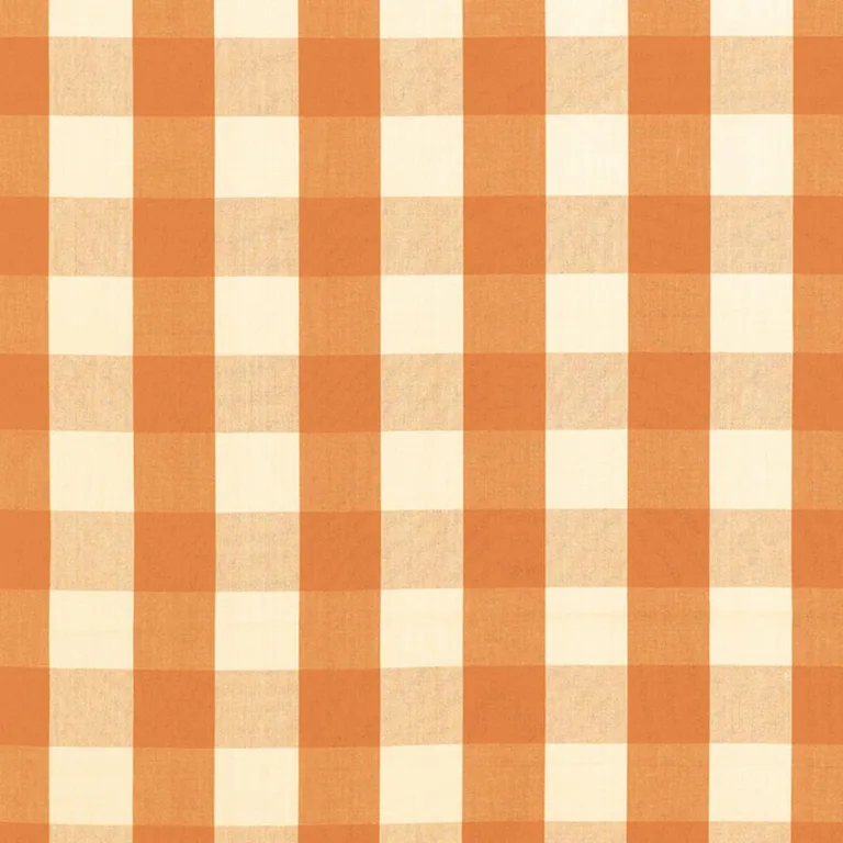 Schumacher 63033 Camden Cotton Check Pumpkin fabric swatch