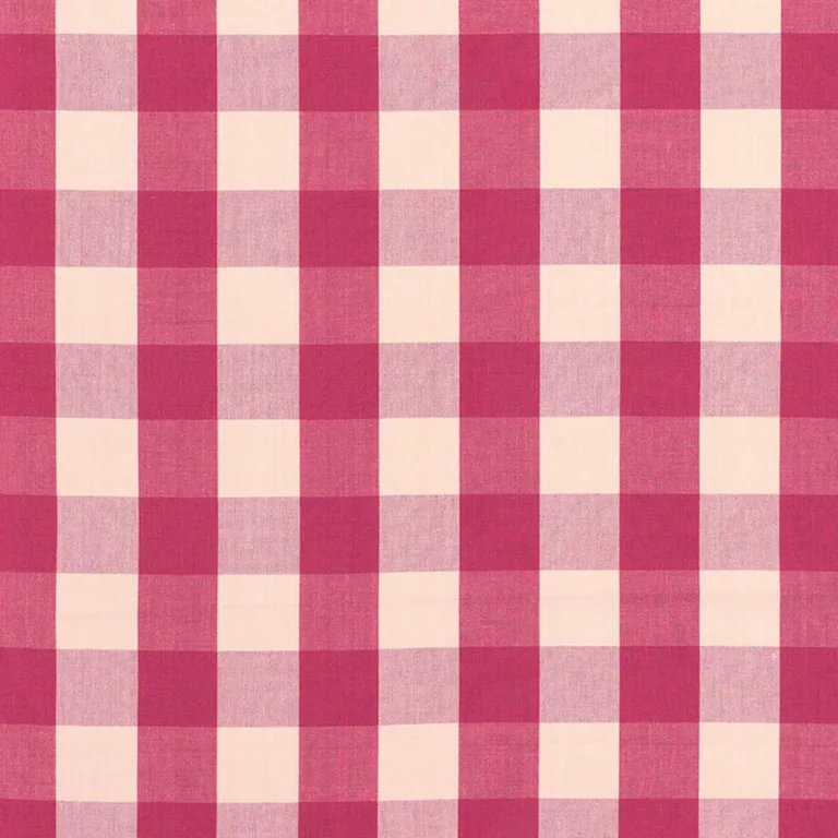 Schumacher 63035 Camden Cotton Check Raspberry fabric swatch