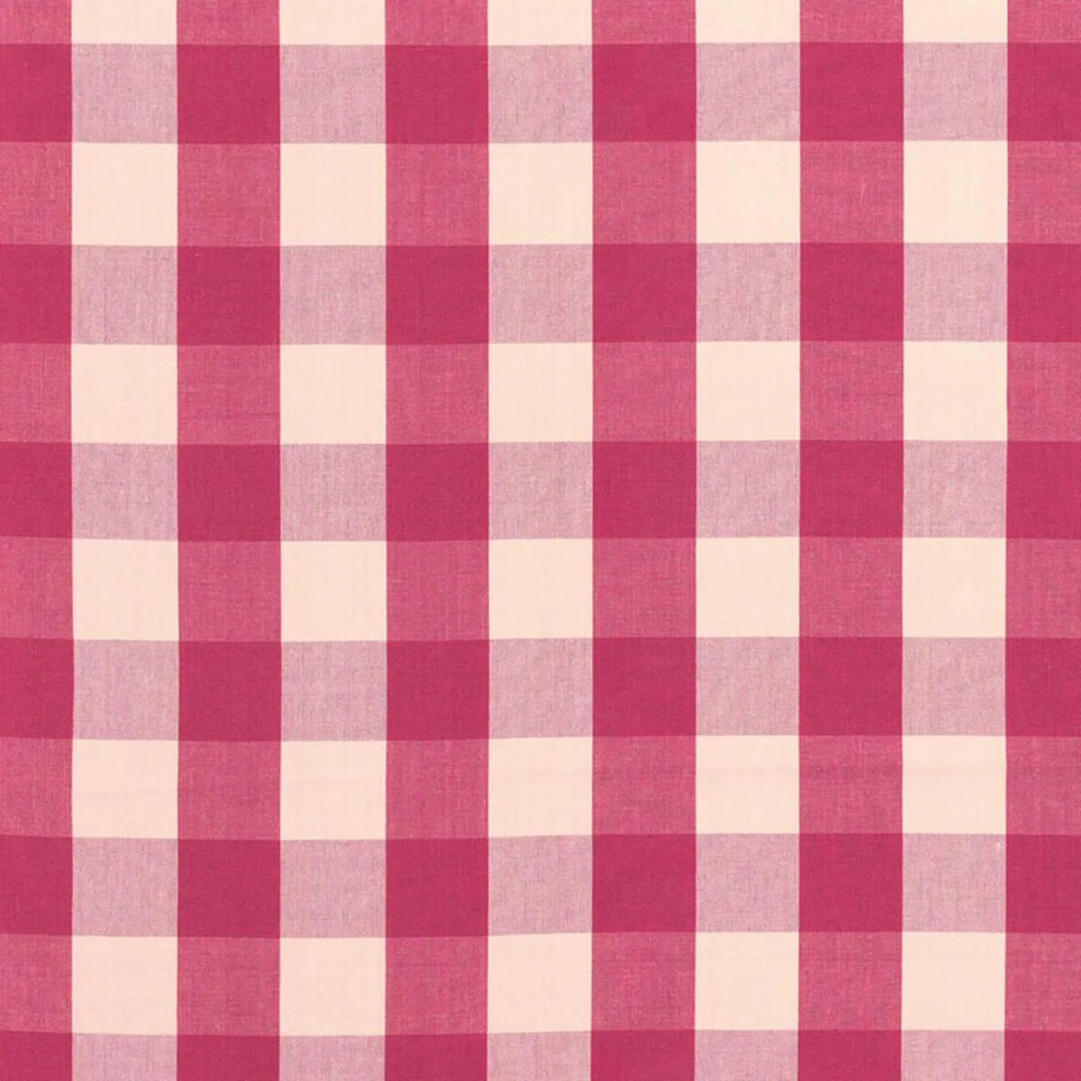 Schumacher 63035 Camden Cotton Check Raspberry fabric swatch