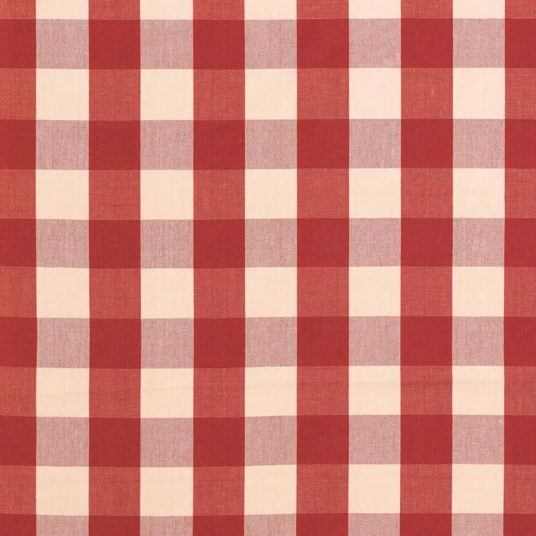 Schumacher 63034 Camden Cotton Check Red fabric swatch