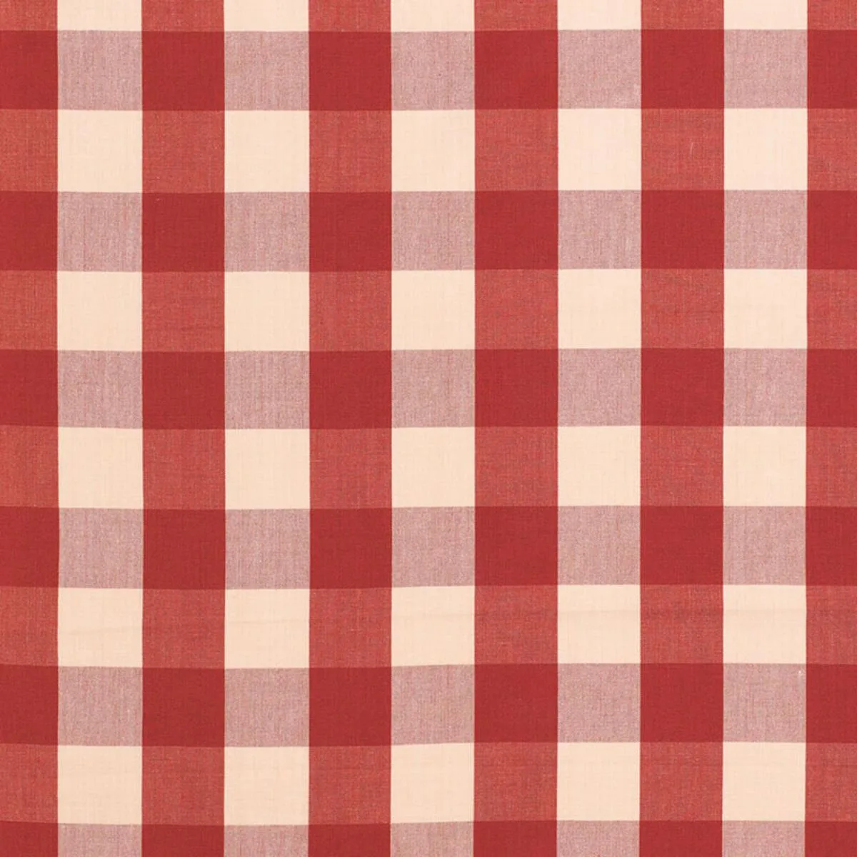 Schumacher 63034 Camden Cotton Check Red fabric swatch