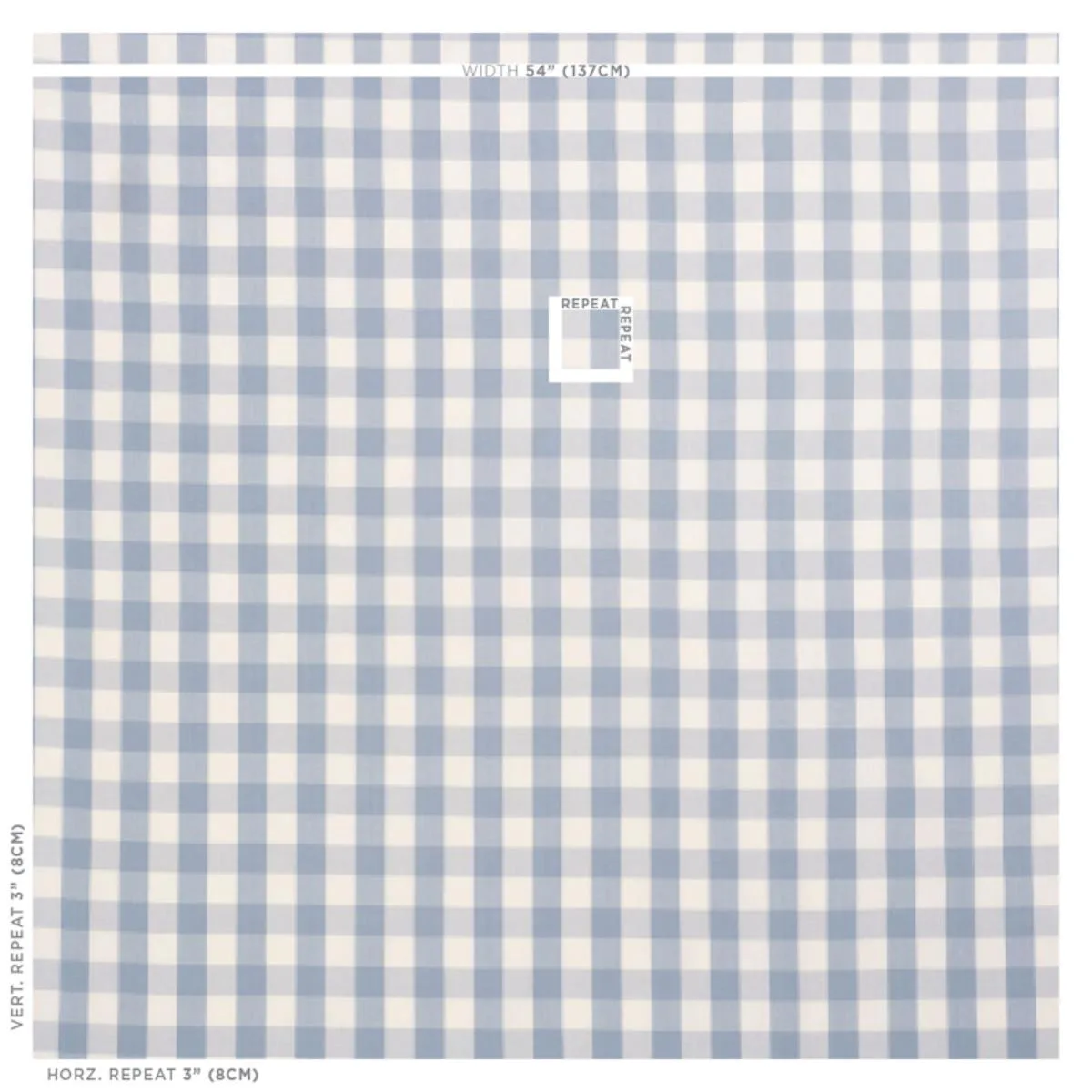 Schumacher 63048 Camden Cotton Check Sky fabric swatch