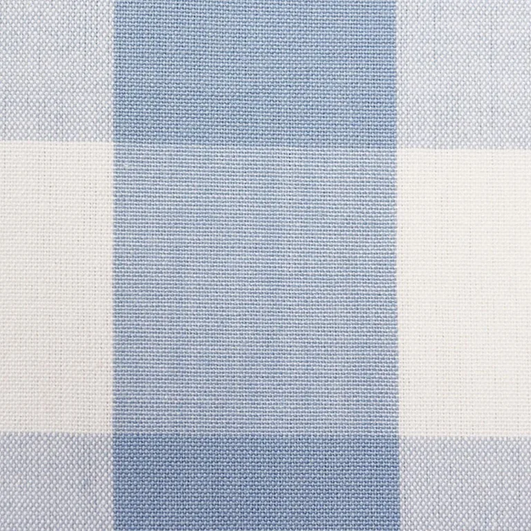 Schumacher 63048 Camden Cotton Check Sky fabric swatch