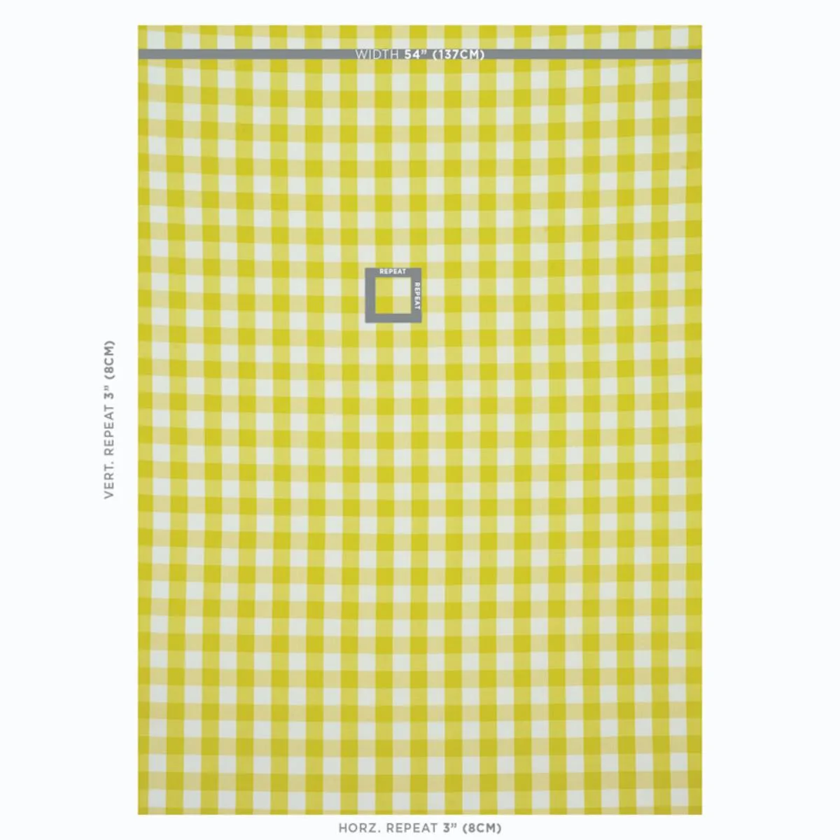 Schumacher 77320 Camden Cotton Check Yellow fabric swatch