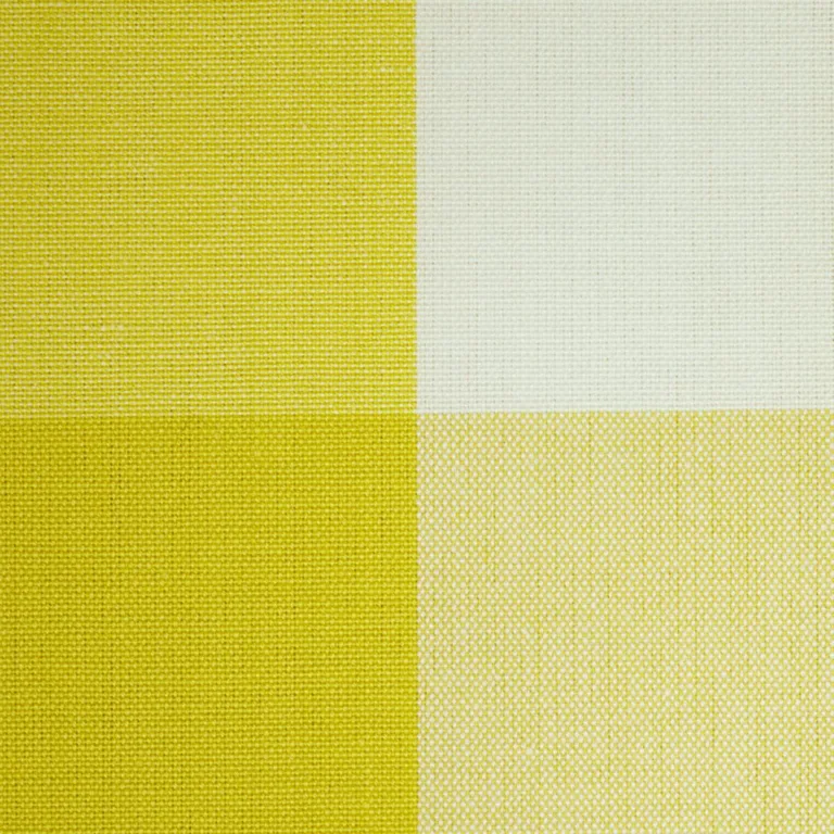 Schumacher 77320 Camden Cotton Check Yellow fabric swatch