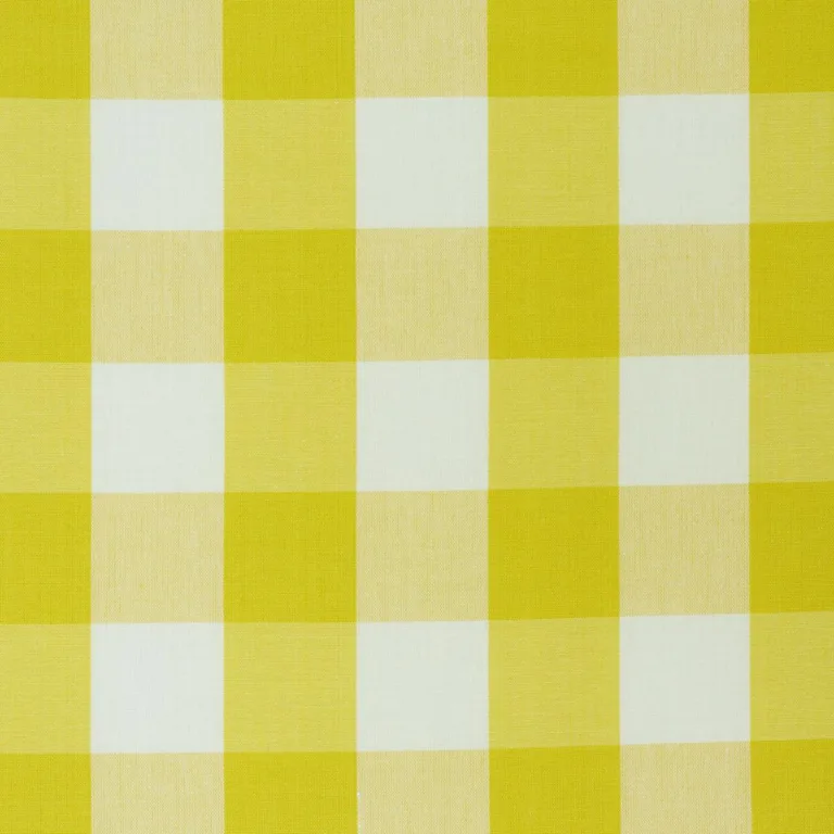 Schumacher 77320 Camden Cotton Check Yellow fabric swatch