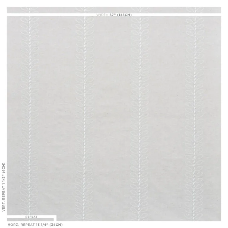 Schumacher 78741 Camile Embroidery Natural fabric swatch