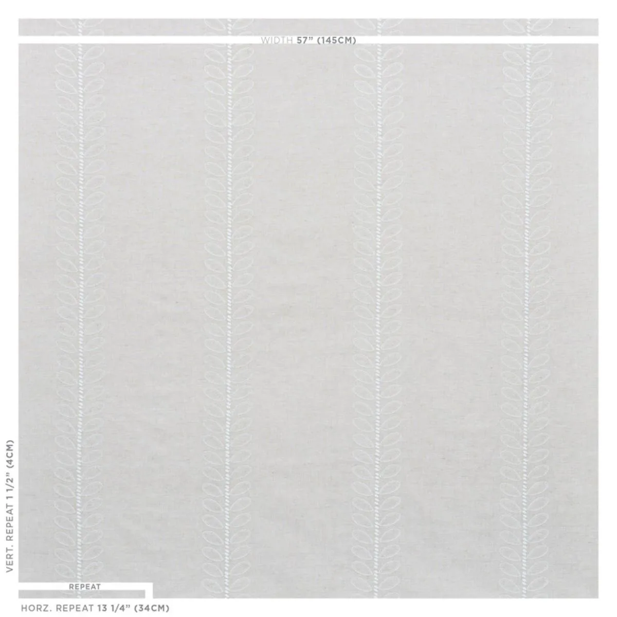 Schumacher 78741 Camile Embroidery Natural fabric swatch
