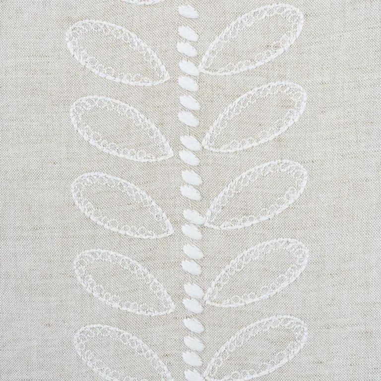 Schumacher 78741 Camile Embroidery Natural fabric swatch