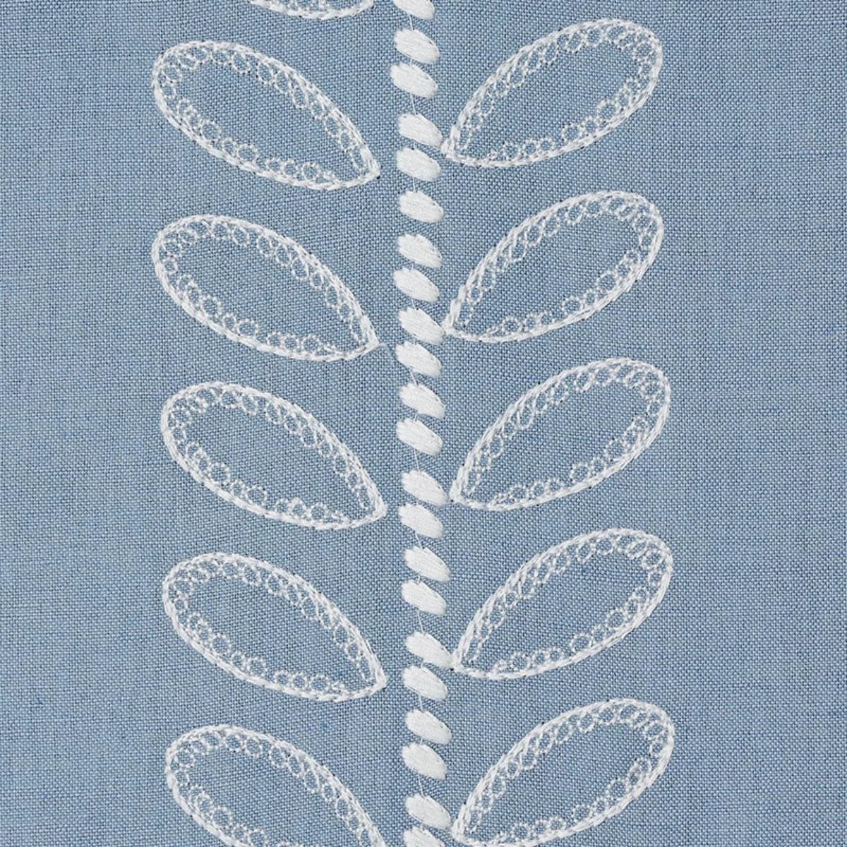 Schumacher 78742 Camile Embroidery Sky fabric swatch
