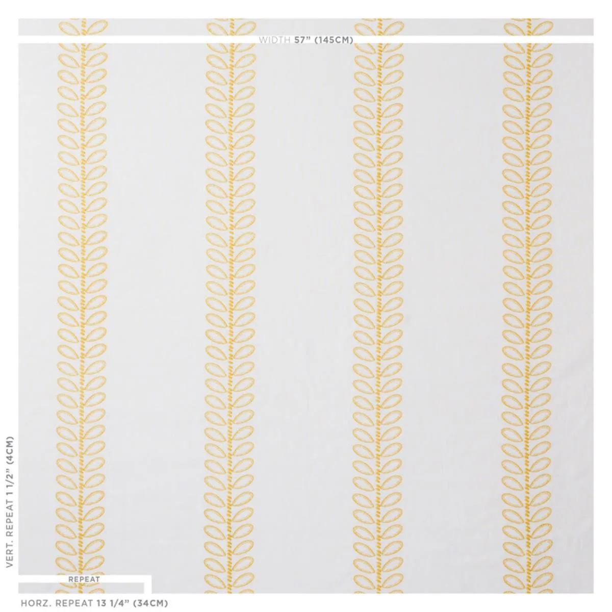 Schumacher 78740 Camile Embroidery Yellow fabric swatch