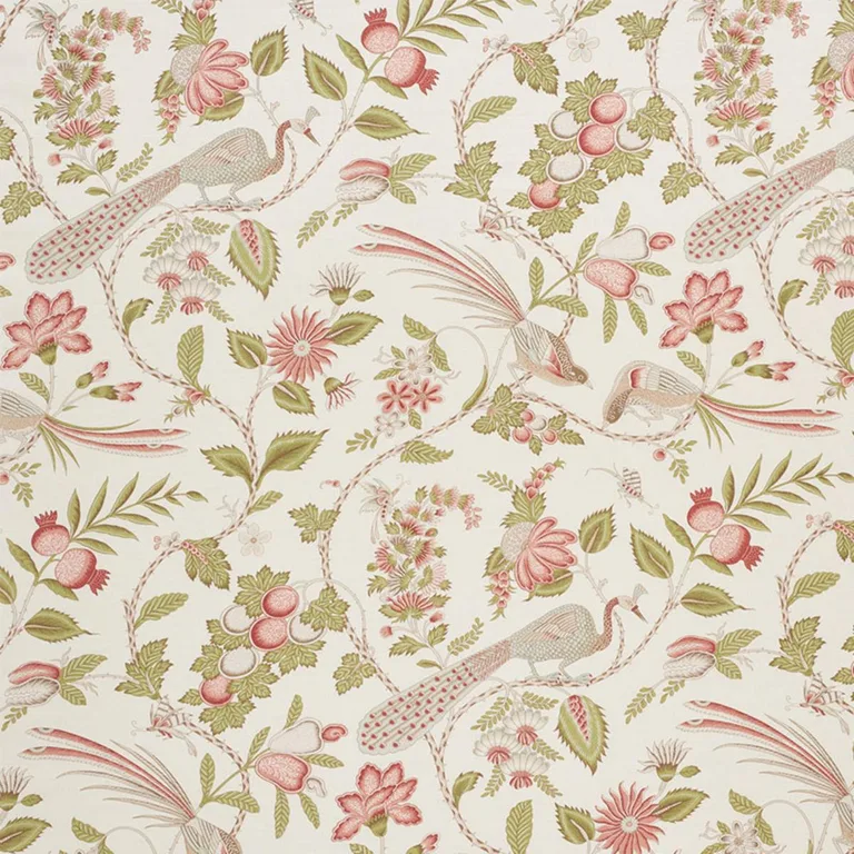 Schumacher 175954 Campagne Mineral & Rose fabric swatch