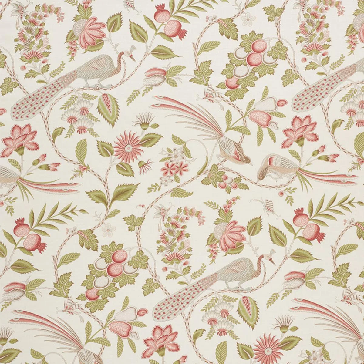 Schumacher 175954 Campagne Mineral & Rose fabric swatch