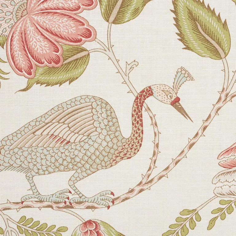 Schumacher 175954 Campagne Mineral & Rose fabric swatch