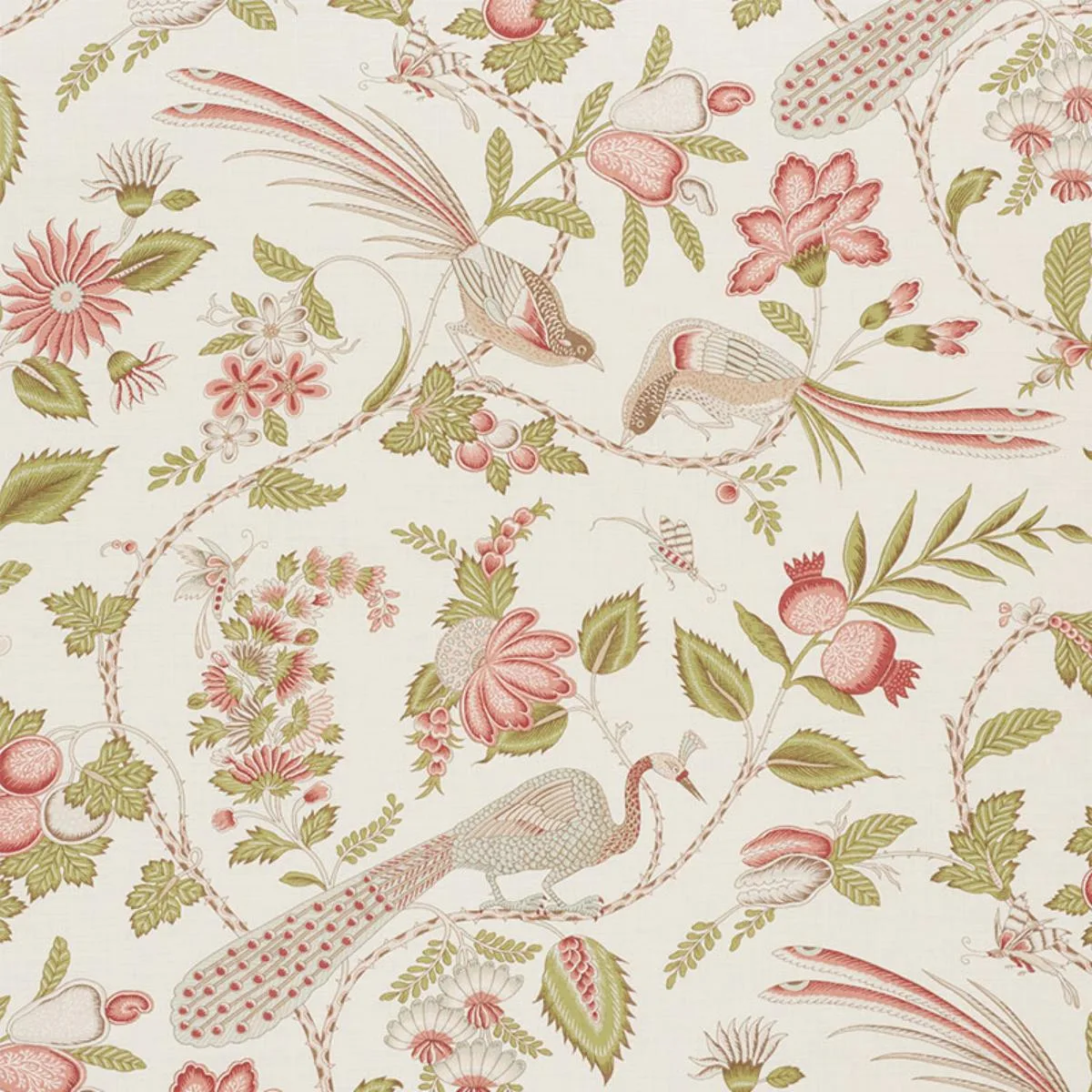 Schumacher 175954 Campagne Mineral & Rose fabric swatch