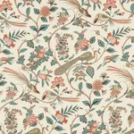 Schumacher 175950 Campagne Peacock & Rouge fabric swatch