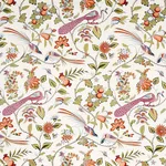 Schumacher 175953 Campagne Persimmon & Pink fabric swatch