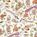 Schumacher 175953 Campagne Persimmon & Pink fabric swatch