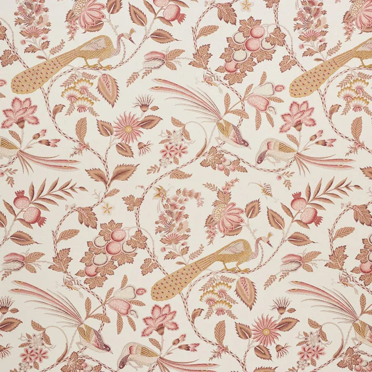 Schumacher 175955 Campagne Rose & Ochre fabric swatch
