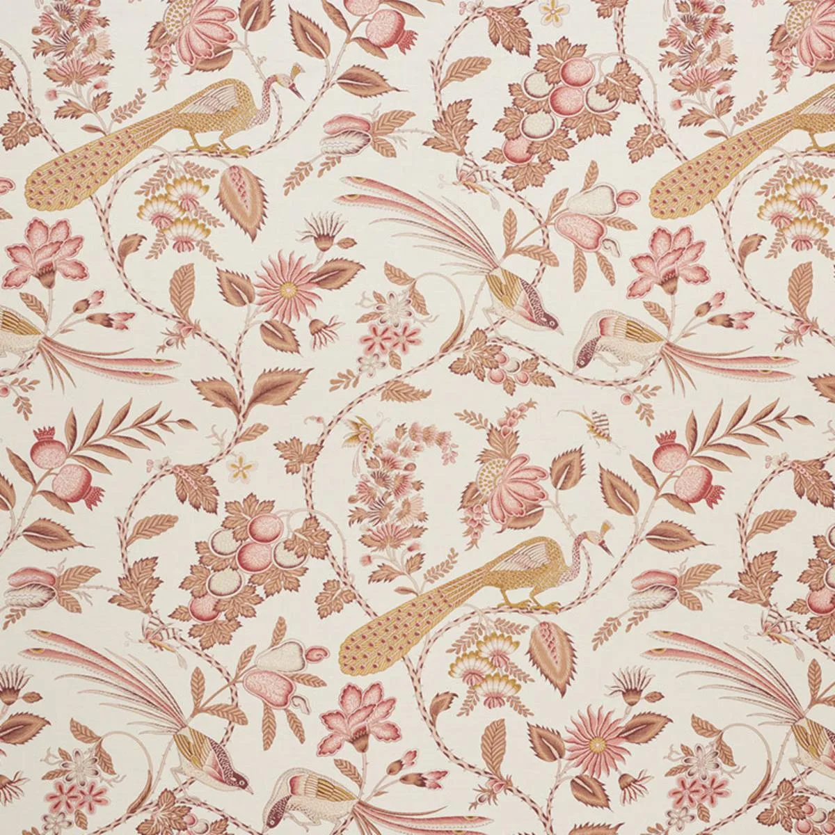 Schumacher 175955 Campagne Rose & Ochre fabric swatch
