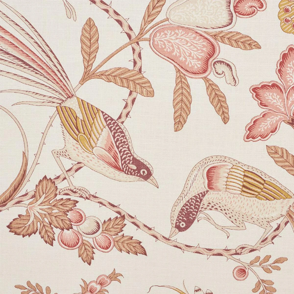Schumacher 175955 Campagne Rose & Ochre fabric swatch