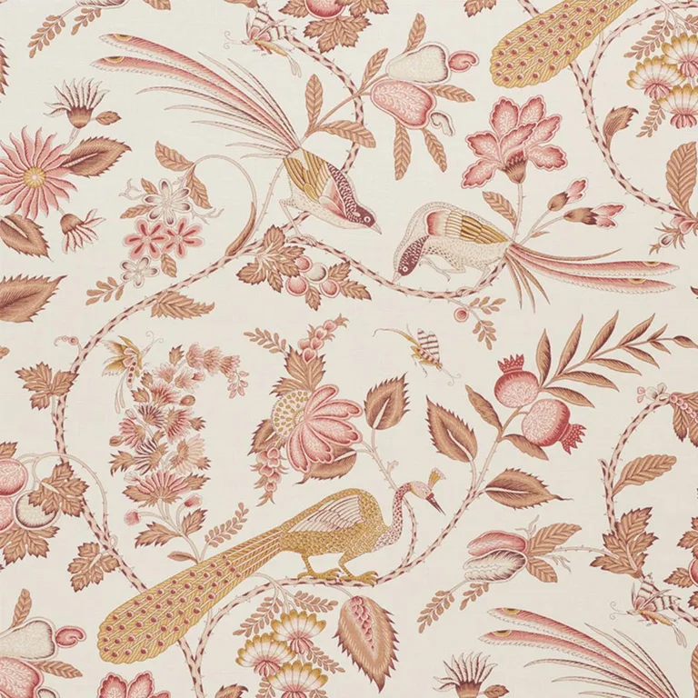 Schumacher 175955 Campagne Rose & Ochre fabric swatch