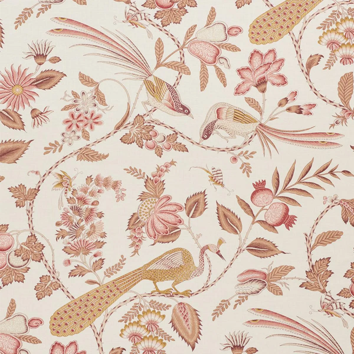 Schumacher 175955 Campagne Rose & Ochre fabric swatch