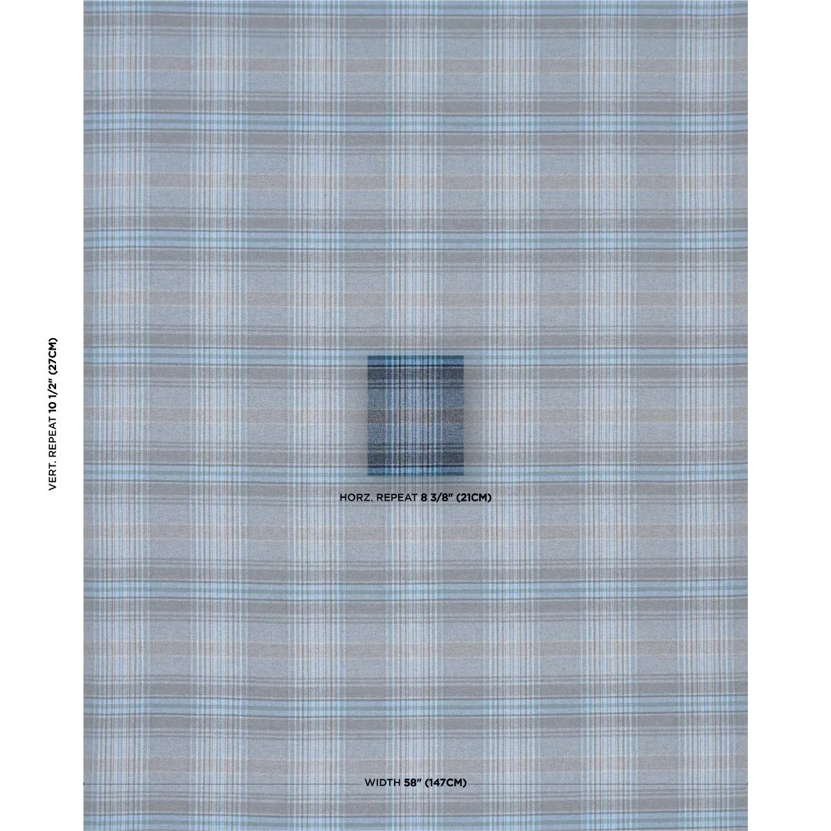 Schumacher 86582 Campbell Plaid Indigo fabric swatch