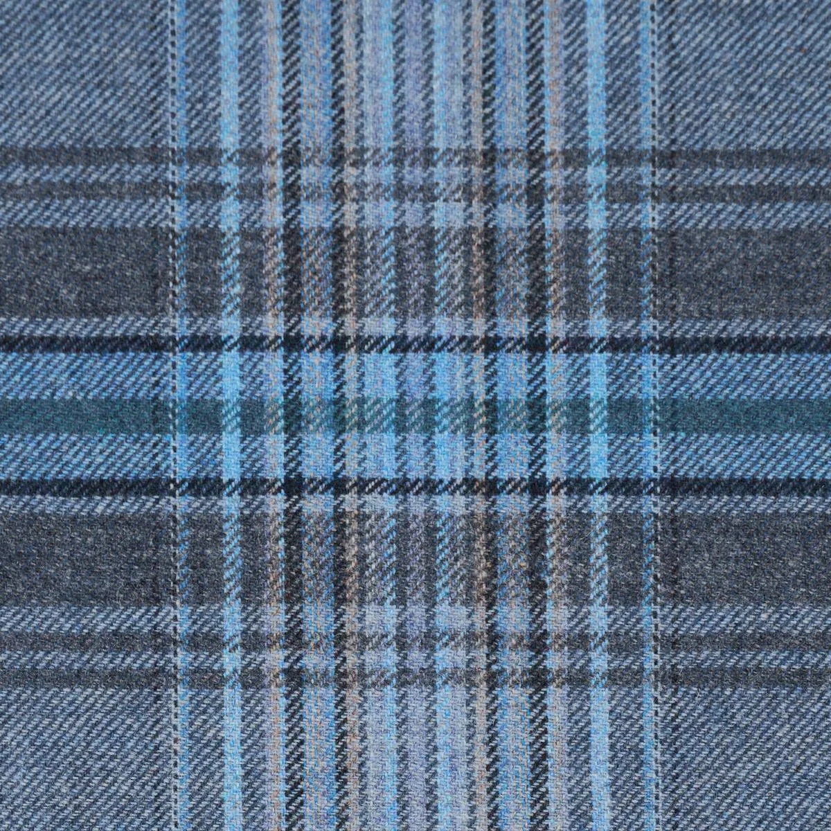Schumacher 86582 Campbell Plaid Indigo fabric swatch