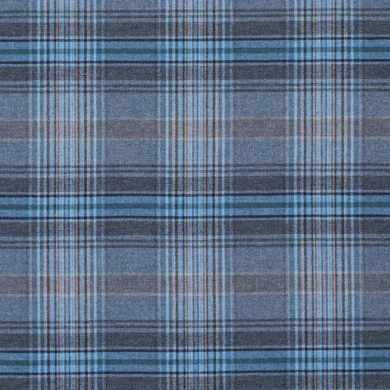 Schumacher 86582 Campbell Plaid Indigo fabric swatch