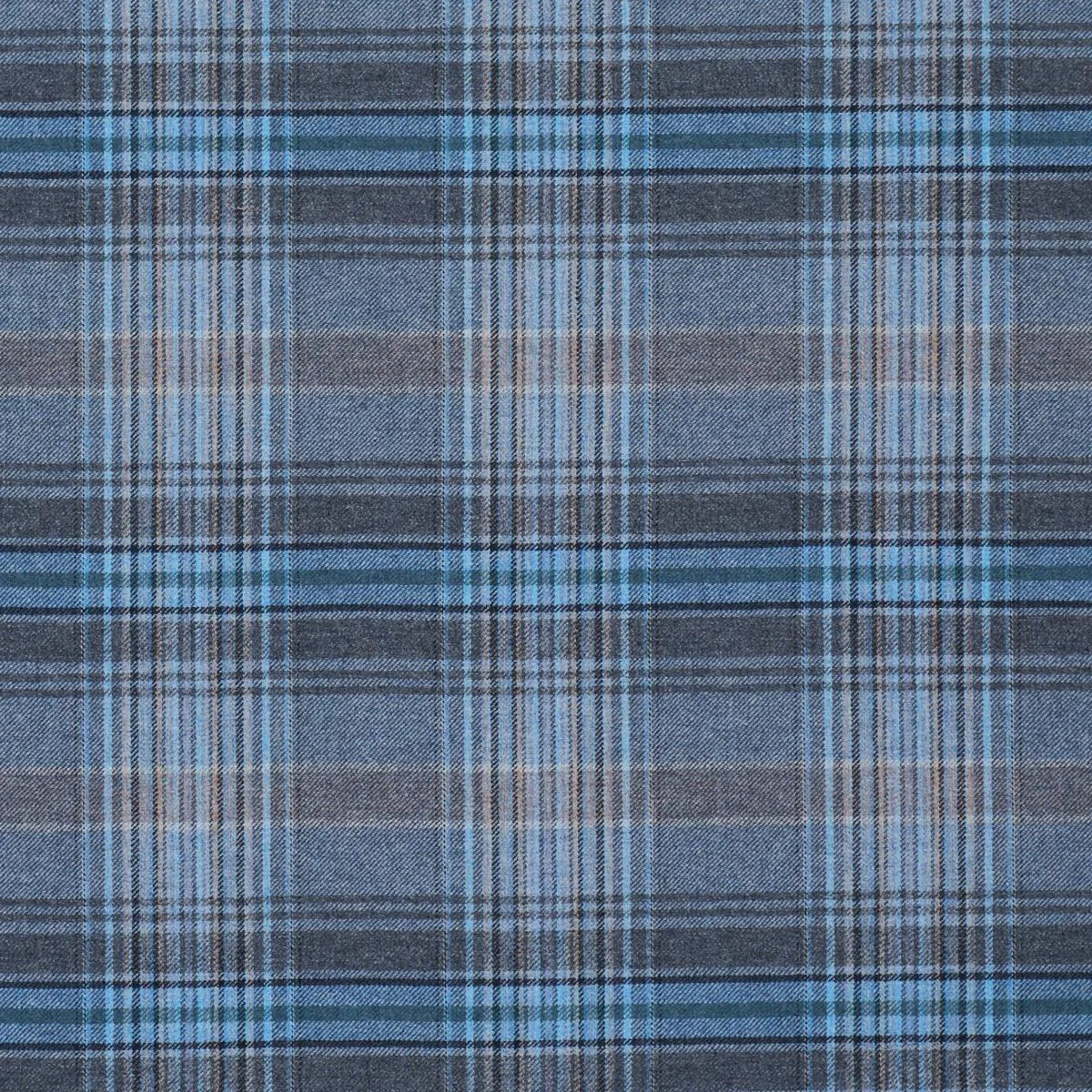 Schumacher 86582 Campbell Plaid Indigo fabric swatch