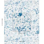 Schumacher 180851 Canopy Blue Birds fabric swatch