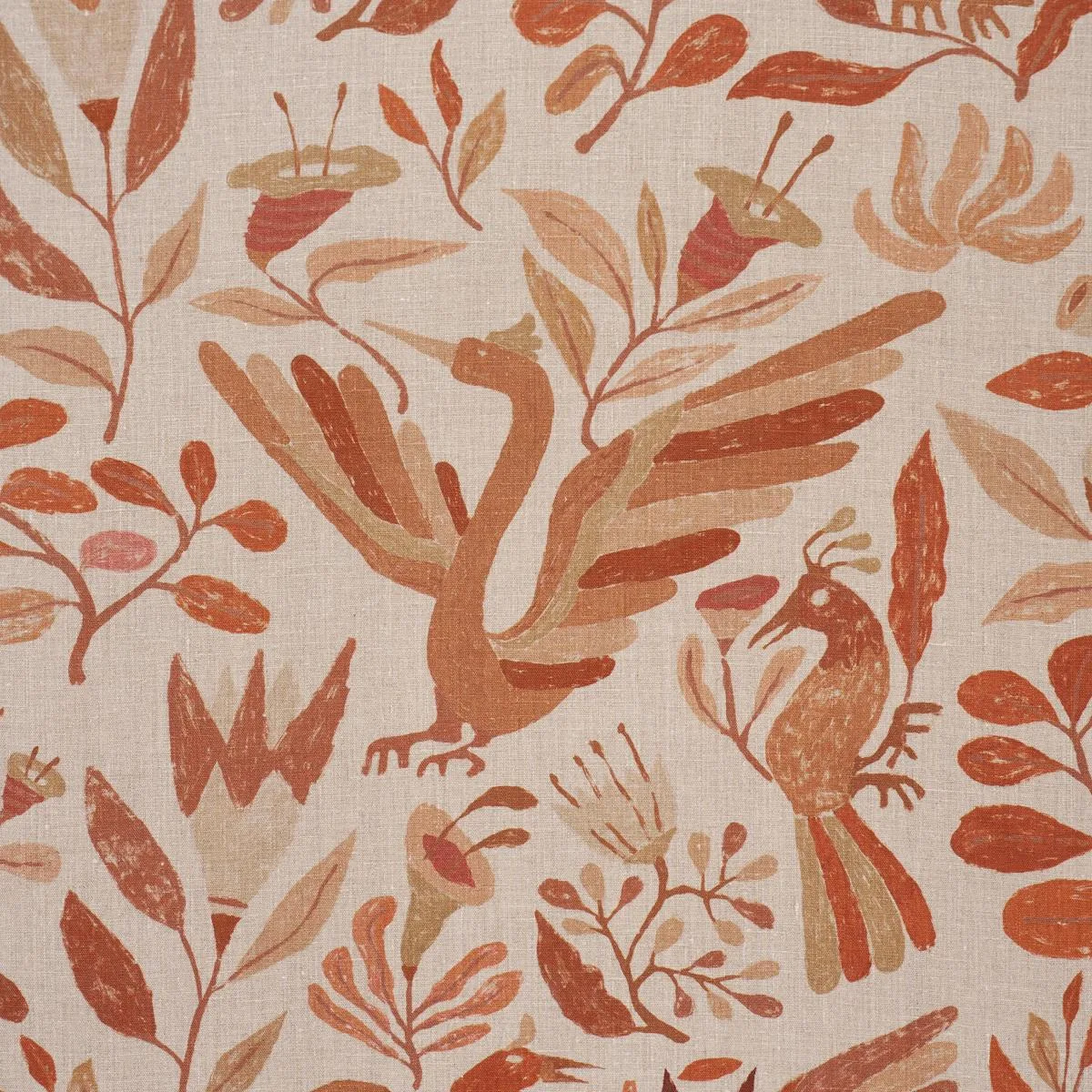 Schumacher 180852 Canopy Terracotta fabric swatch